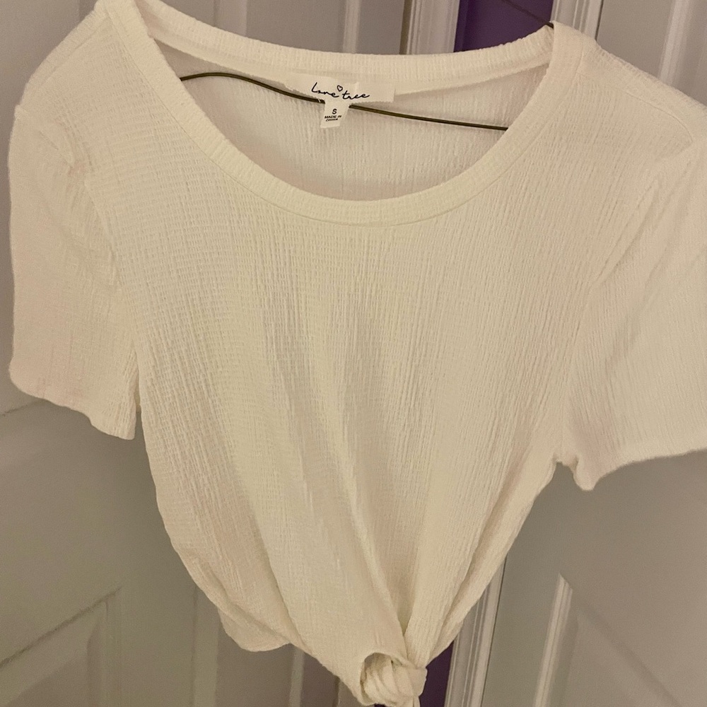 Tie Front Waffle Knit Tee